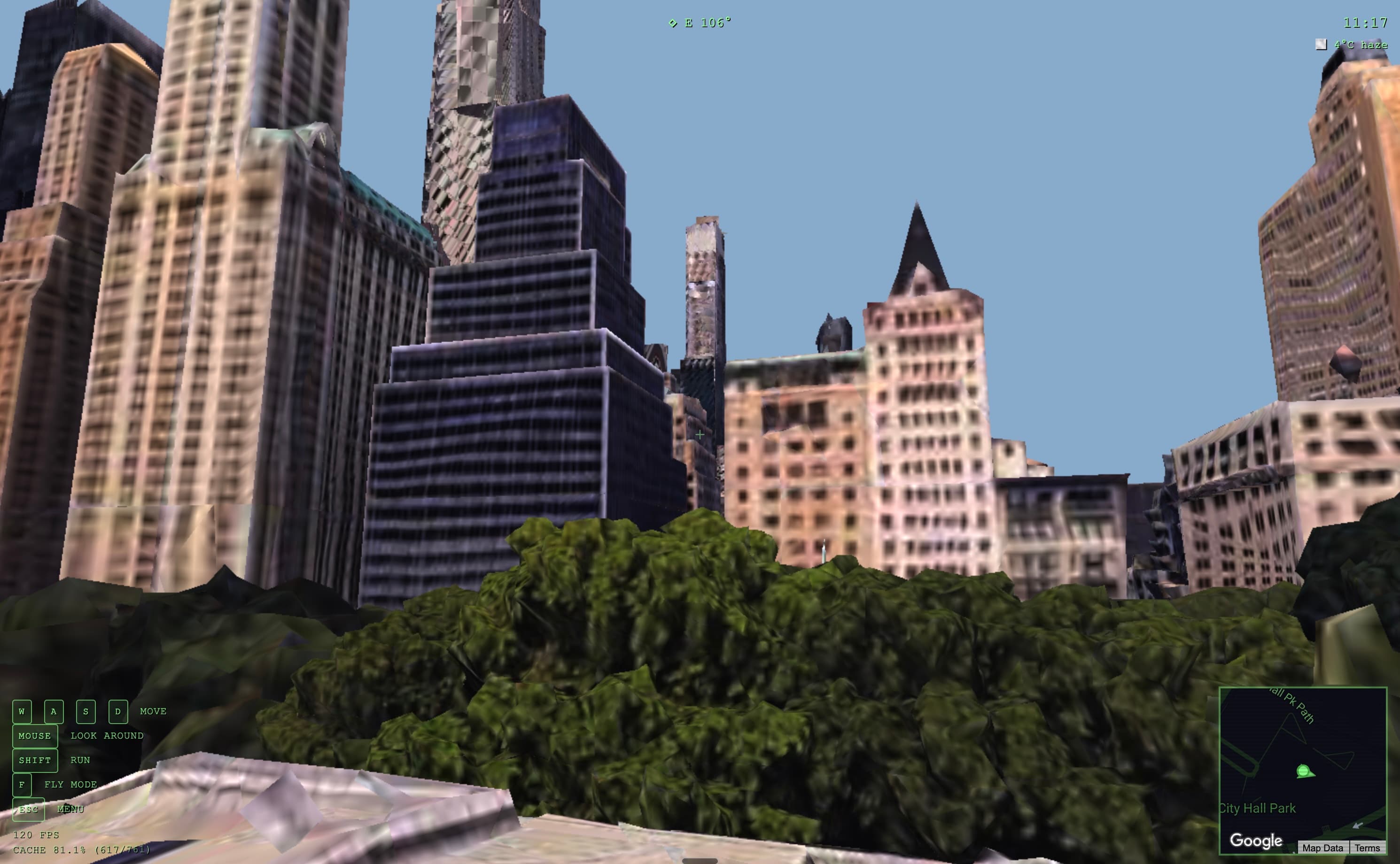 Walking through NY city with the PSX shader active