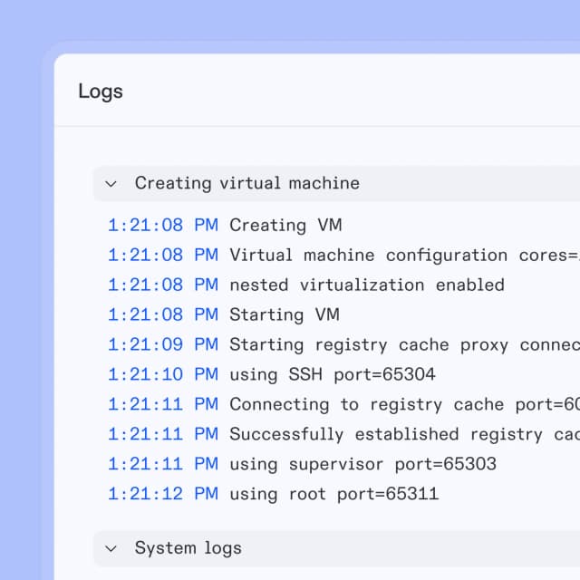 Environment logs and audit trail
