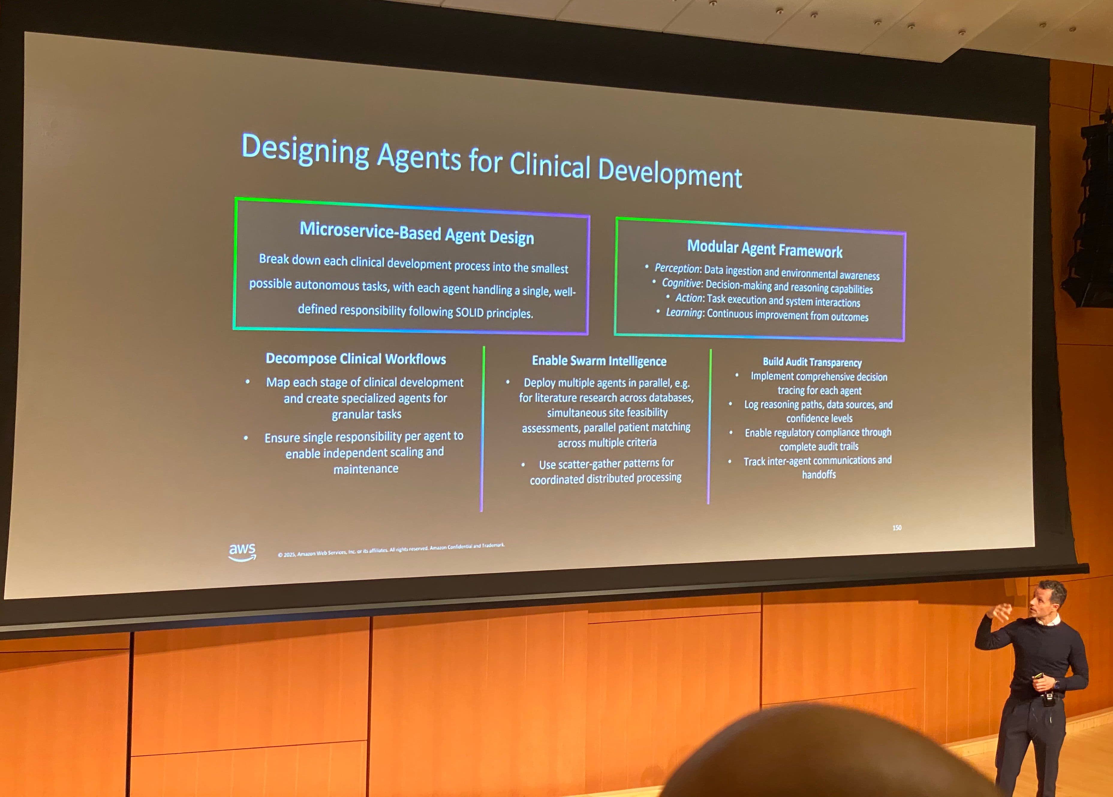 Boris Bogdan presenting from AWS