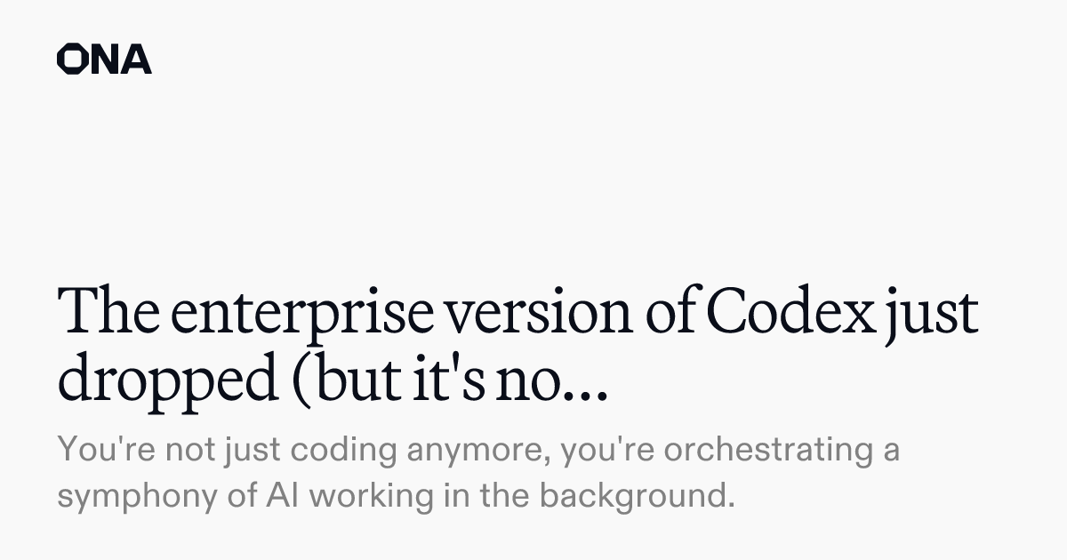 The enterprise version of Codex just dropped (but it's not from OpenAI ...